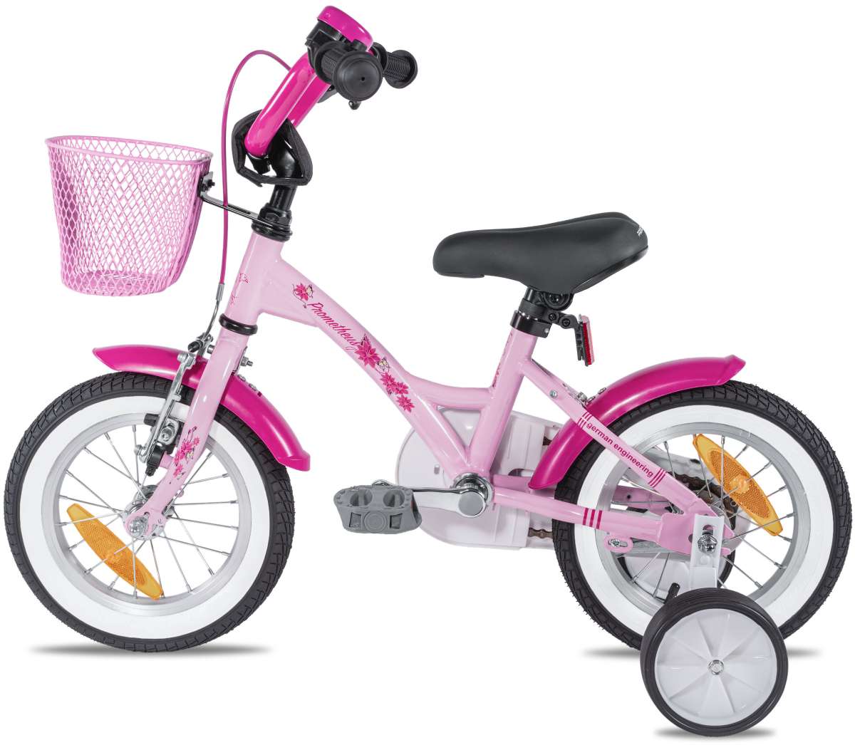 Kinderfahrrad 12 Zoll Mit Sttzrdern - Tretfahrrad Fr 2-5 Jahre Mit Korb  Und Wasserflasche, Hhenverstellbar
