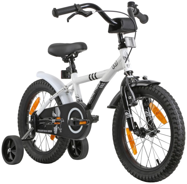 Kinderfahrrad 16 Zoll ab 4-5 Jahre mit Stützräder in Weiss Schwarz