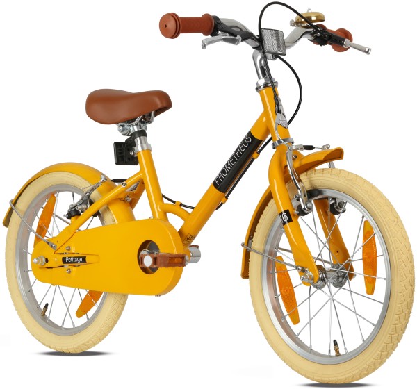 PETITAGE Retro Kinderfahrrad 16 Zoll ab 4-5 Jahre in Gelb