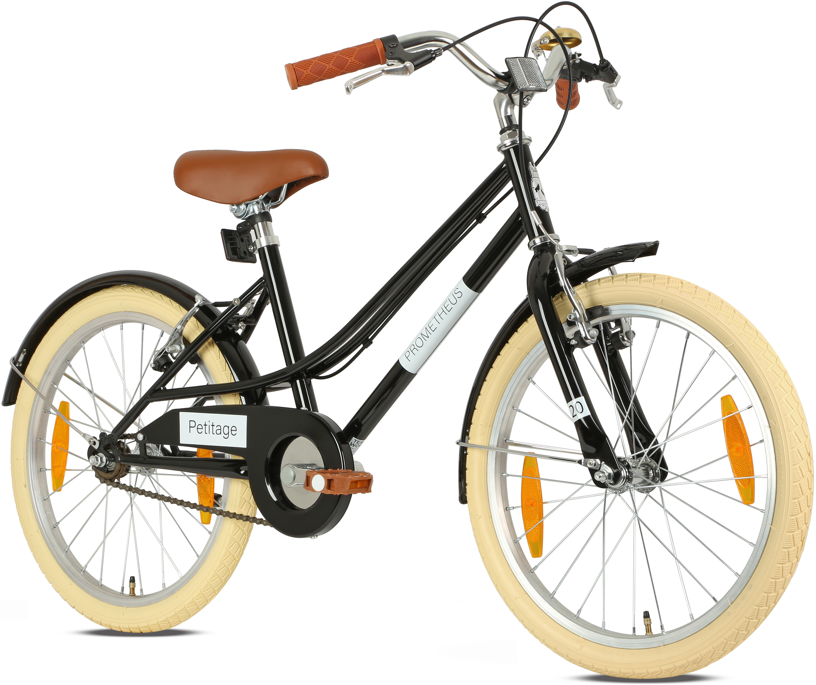 PETITAGE Retro Kinderfahrrad 20 Zoll ab 6-7 Jahre in Schwarz