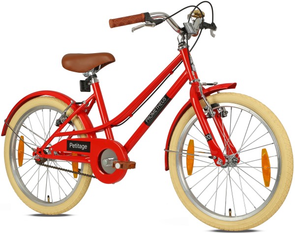 PETITAGE Retro Kinderfahrrad 20 Zoll ab 6-7 Jahre in Rot