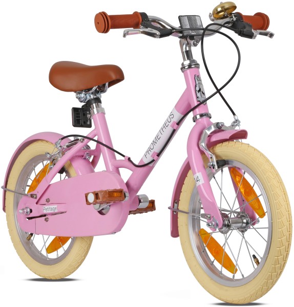 PETITAGE Retro Kinderfahrrad 14 Zoll ab 4 Jahre in Rosa