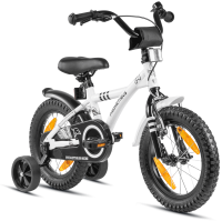 Kinderfahrrad 14 Zoll ab 3-4 Jahre mit Stützräder in Weiß & Schwarz Kinderfahrrad 14 Zoll ab 3-4 Jahre mit Stützräder in Weiß & Schwarz