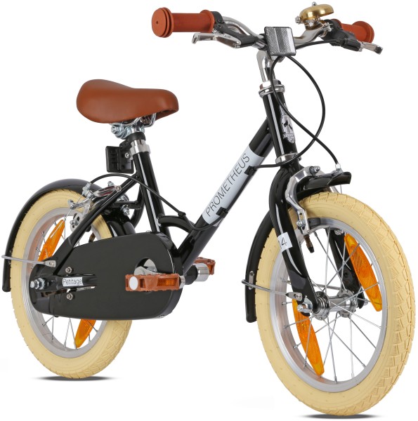PETITAGE Retro Kinderfahrrad 14 Zoll ab 4 Jahre in Schwarz