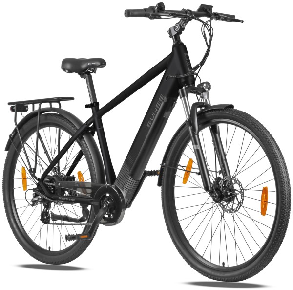 BUWEE E-Bike Trekking 7 Gang, Kettenschaltung, Heckmotor Schwarz-Matt